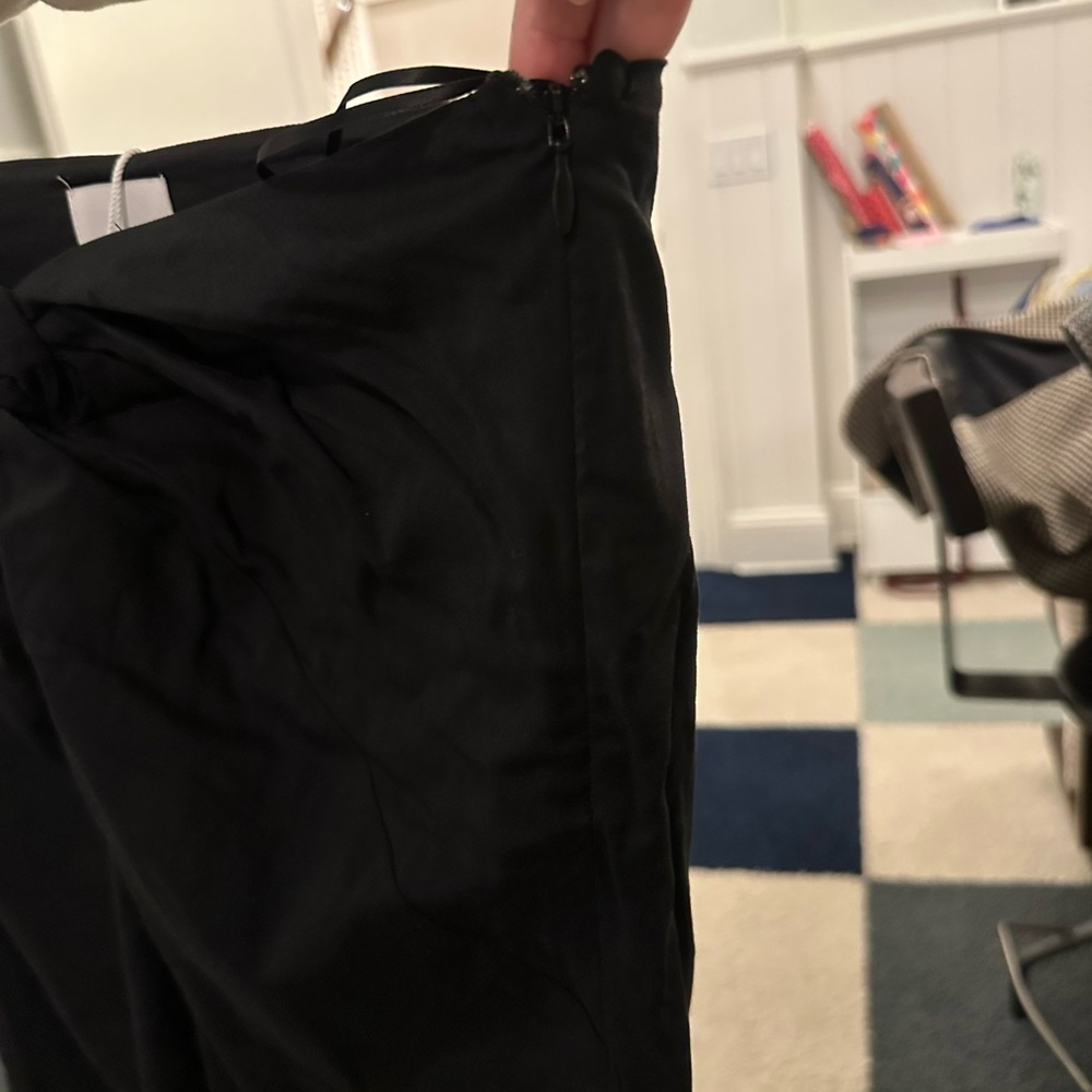 NWT Reformation Black Midi Skirt with Tie Front - Picture 7 of 7